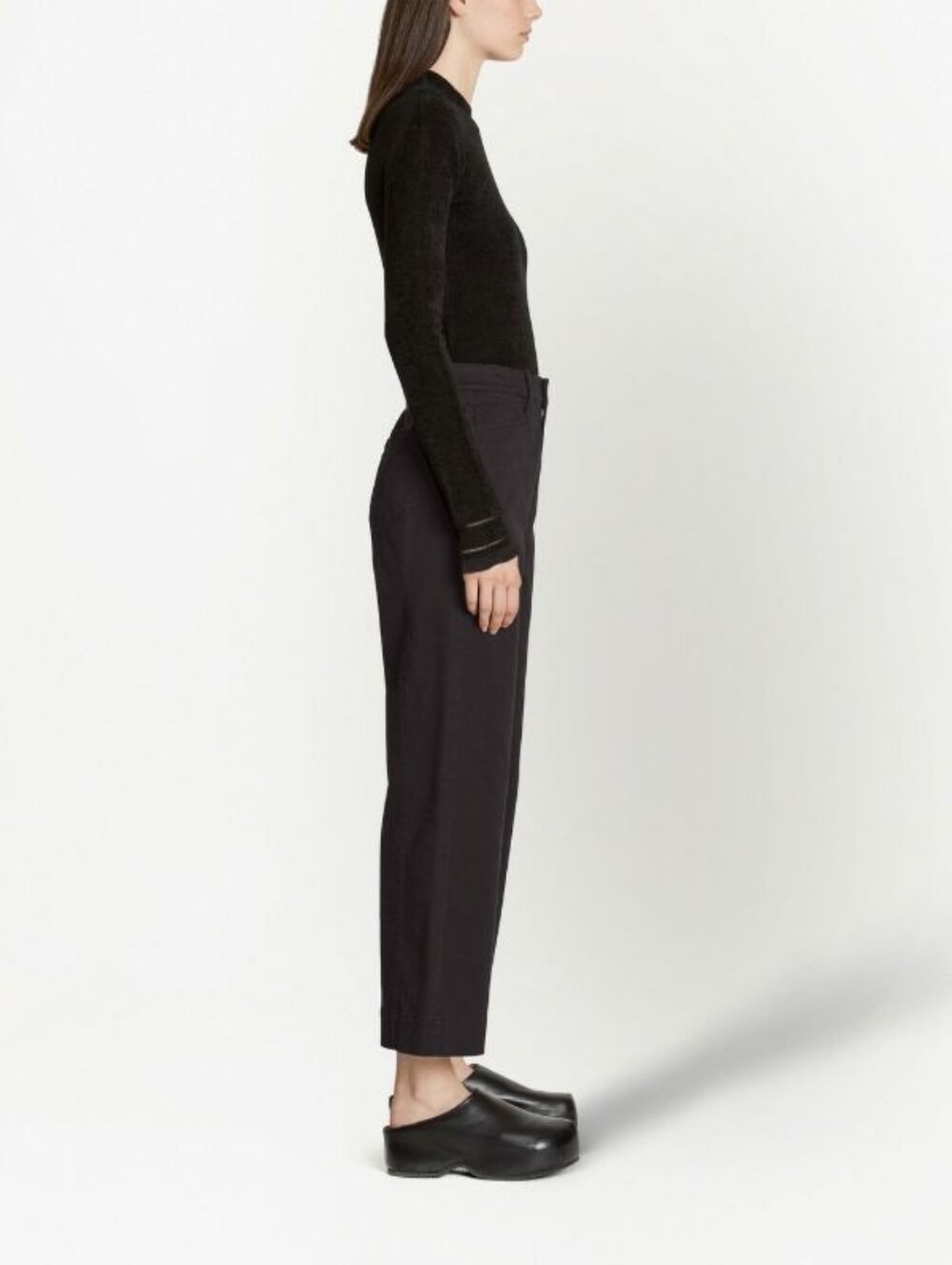 Proenza Schouler Black Cropped Cotton Twill Culottes - Picture 8 of 9
